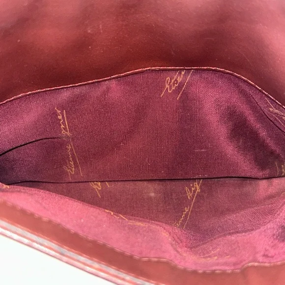 VTG 70’s Etienne Aigner Leather Burgundy Wine Crossbody Adjustable Strap Purse - Picture 7 of 8